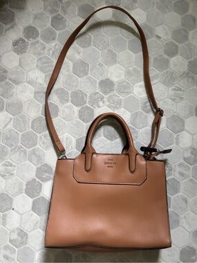 London Fog Crossbody Tote Bag in Tan